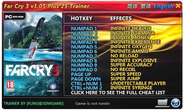 Far Cry 4 Trainer Cheats Codes
